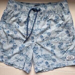 Beach Bros. Surf Shop Palm Tree Board Shorts Men's L Swim Trunks Beach